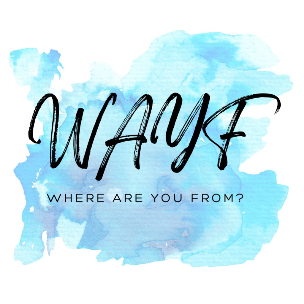 WAYF watercolor logo reading 'Where Are You From?'